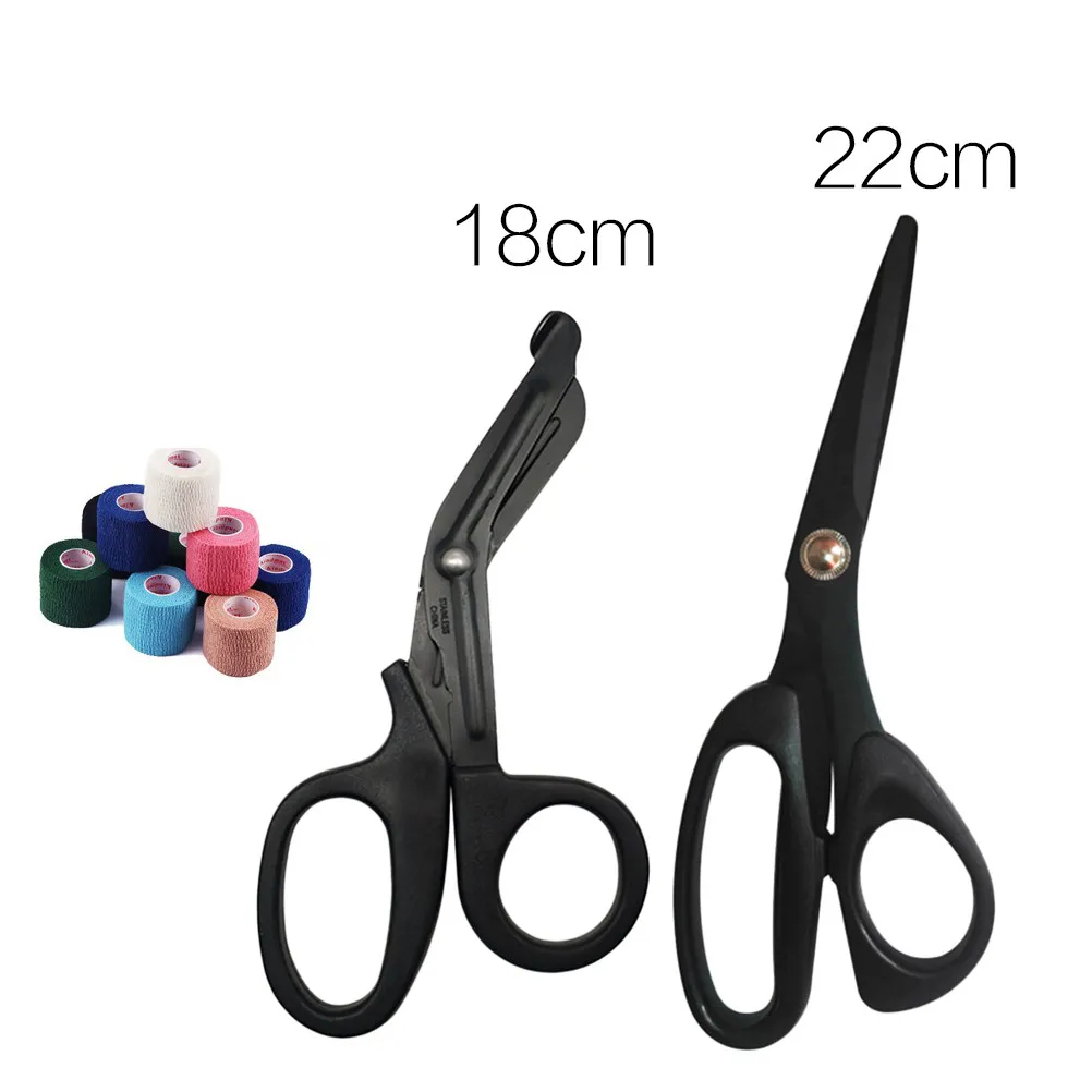 1개입 헤비듀티 PTFE 코팅 테이프 가위, 스포츠 테이프 붕대 근육 패치 절단용, 부드러운 가장자리, 휴대용 테이핑