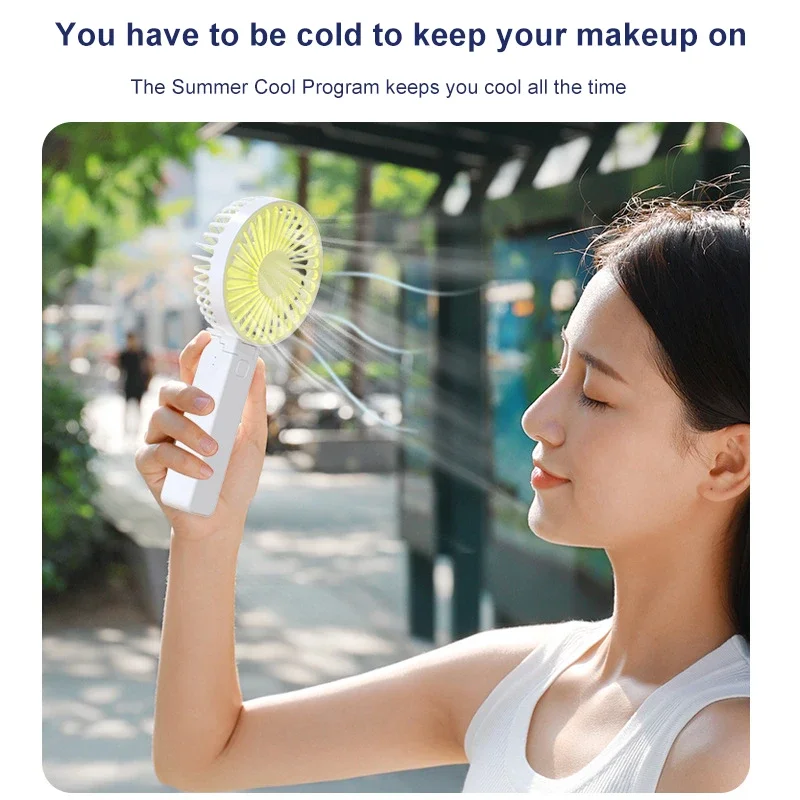 Portable Folding Fan USB Rechargeable Home  Fan Silent Water Cooler Handy Mobile Standing Summer Mini Hand Fans