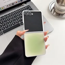 Luxury Gradient Color Silver Edge Plating Shockproof Phone Case - Galaxy Z Flip5 (F)