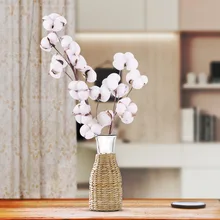 Artificial Flowers Dried Cotton Flowers Home Decorative Floral Branch Wedding Bouquet Decor Fake Flower Valentines's Day Gift