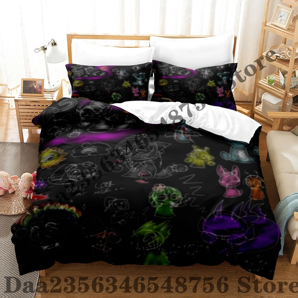 Sprunki Bedding Set Single Twin Full Queen King Size Bed Set Adult Kid Bedroom Duvetcover Sets 3D Print Anime Bed Sheet Set 2