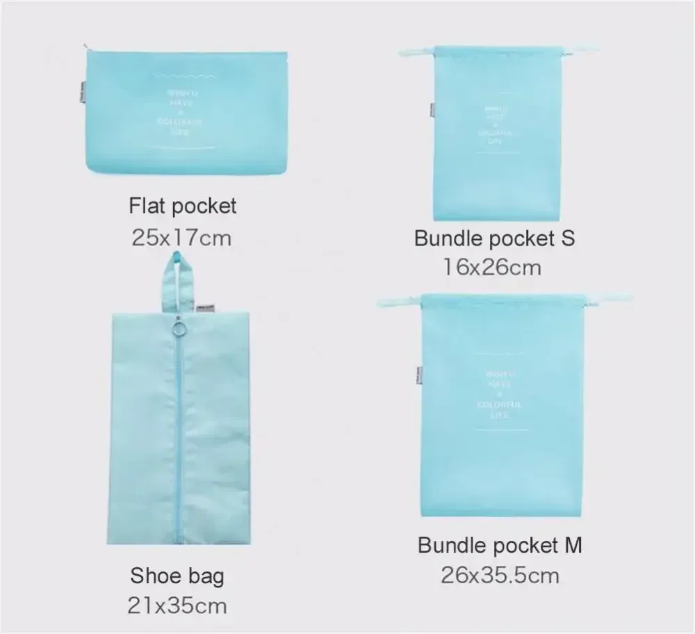 7Pcs Travel Organizer Storage Bags Suitcase Packing Cubes Set Cases Portable Luggage Clothes Shoe Tidy Pouch Folding