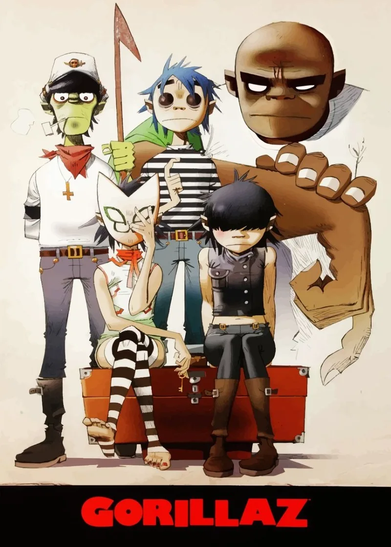 Gorillaz Hip-Hop Band Artistic Canvas Wall Art