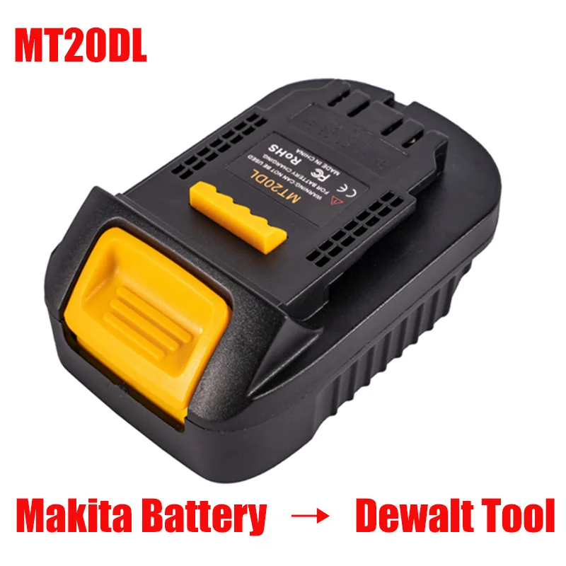 Адаптер для литий-ионной батареи Mt20Dl Makita 18V Bl1830 Bl1860 Bl1815 Dewalt 20V Dcb200 литий-ионная