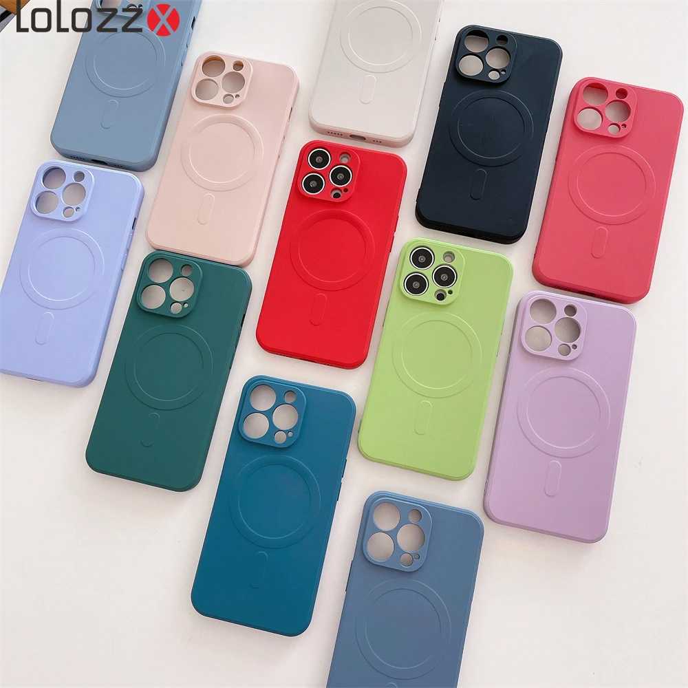 Liquid Silicone Magsafing Wireless Charging Cover Case For iPhone 14