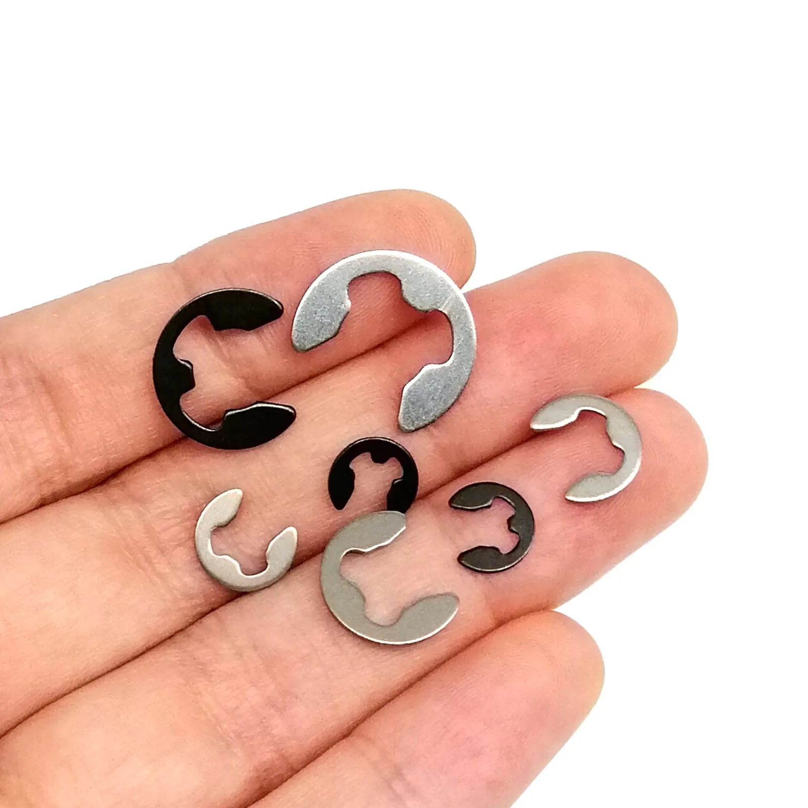Mix M1.2 to M15 Kit E type Circlip External Retaining Ring Snap Washer for Shaft Bearing Black 65mn 304 A2 Stainless Steel 1 Set external retaining ring