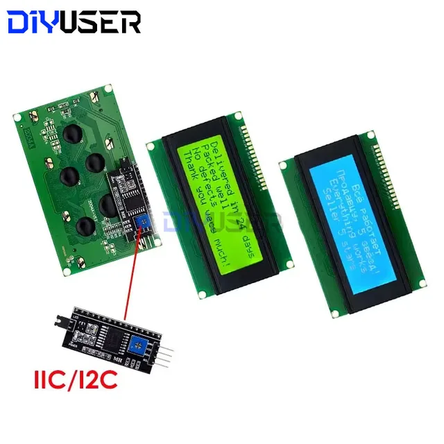 DIYUSER LCD2004 + I2C LCD2004 20x4 2004A синий зеленый экран символ ЖК-модуль адаптера последовательного интерфейса IIC для Arduino 1