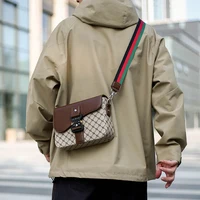 Sac à bandoulière à motif Jacquard pour hommes, sac à bandoulière haut de gamme décontracté pour les déplacements professionnels, sac à bandoulière quotidien étanche 3