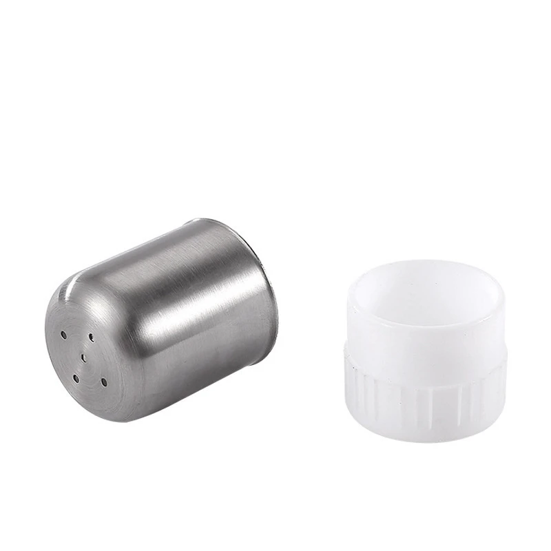 Stainless Steel 5-hole Salt Shaker Portable Mini seasoning Bottle Dust Cover Small Pepper Bottle Condiment Jar Kitchen Tool