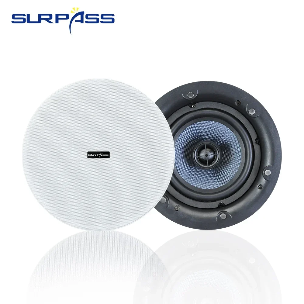 6.5'' 40W Bluetooth Ceiling Speaker Dustproof Coaxial Audio Speaker Built-in Class D Amplifier Home Theater Sound System 2pcs