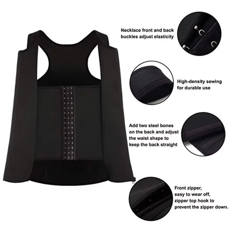 Men Waist Trainer Slimming Vest Sauna Sweat Compression Belly Workout Fat Burning Body Shaper Weight Loss Tank Tops Shapewear