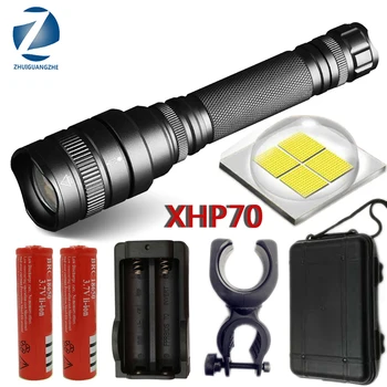 Litwod-높은 강력한 전술적 LED 손전등 Z201515 CREE XHP70 3200lm, 텔레스코픽 줌 랜턴, 18650 배터리 파워 토치