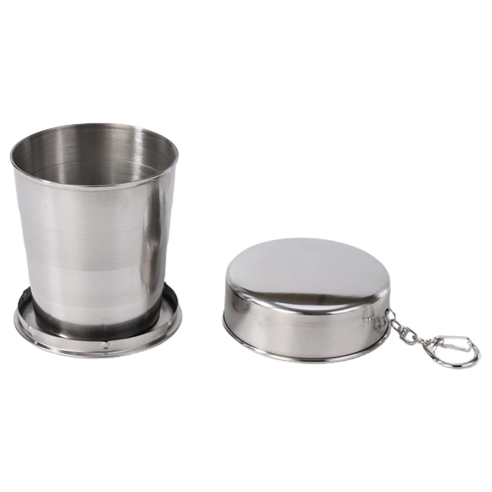 접이식 스테인리스 스틸 접이식 컵, 탄산 음료, 하이 퀄리티 실버, 75ml, 150ml, 250ml, 1 개