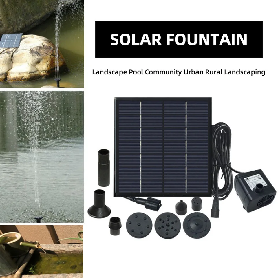 Pompa Per Fontana Ad Energia Solare 1.2W - 200L/H, Altezza Getto 30-60 Cm, Per Laghetto O Giardino - Foto 8