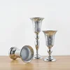 PEANDIM Luxury Silver Flower Vase Home Vase Desktop Craft Flower Arrangement Decoration Wedding Party Christmas Flower Rack 2
