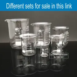 Heat-Resistant Borosilicate Glass Measuring Cup and Beaker Set for Chemistry and Lab Use