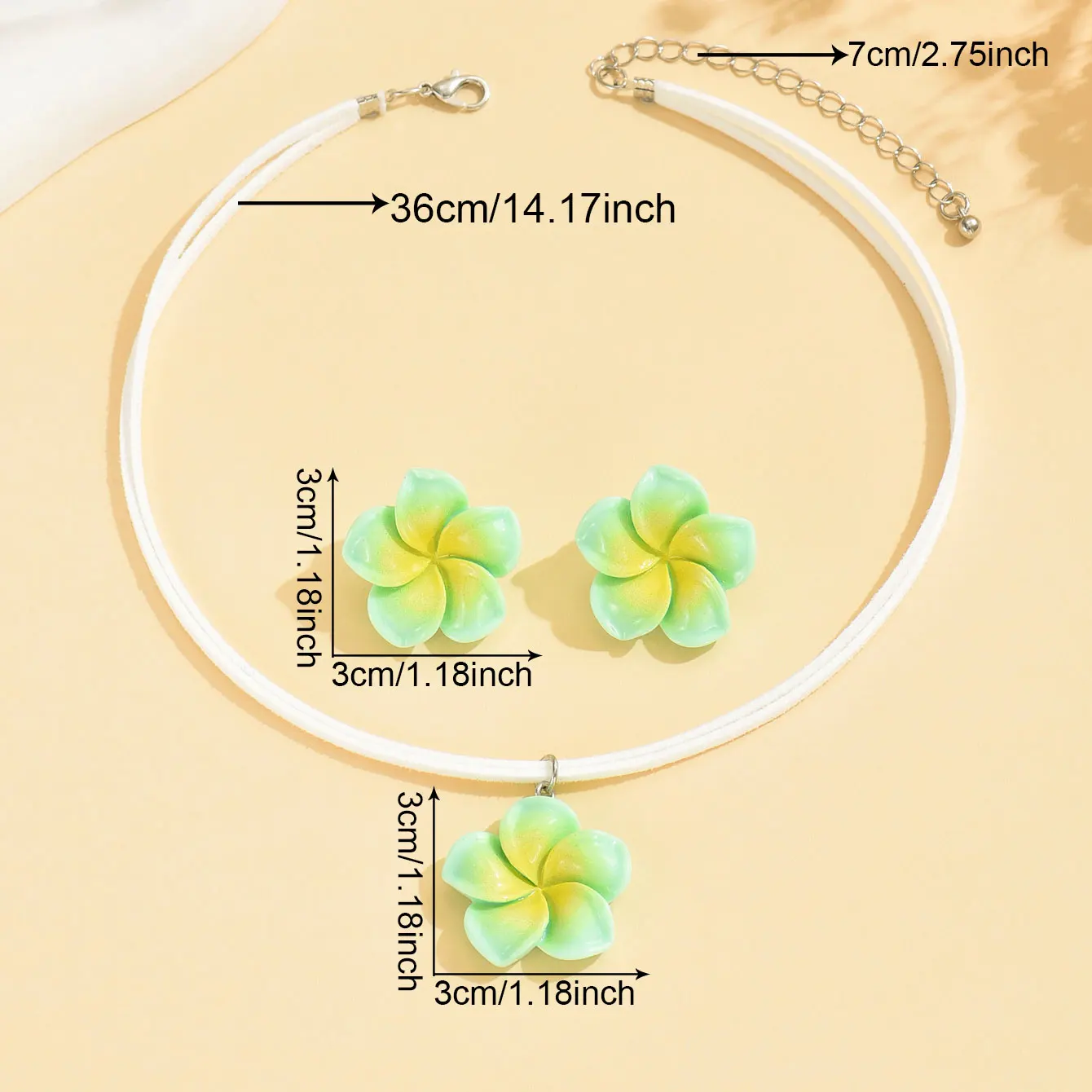 Boho Elegant Egg Flower Earrings Necklaces for Women Girls Summer Beach Sweet Lovely Flowers Jewelry Sets Handmade Accessories