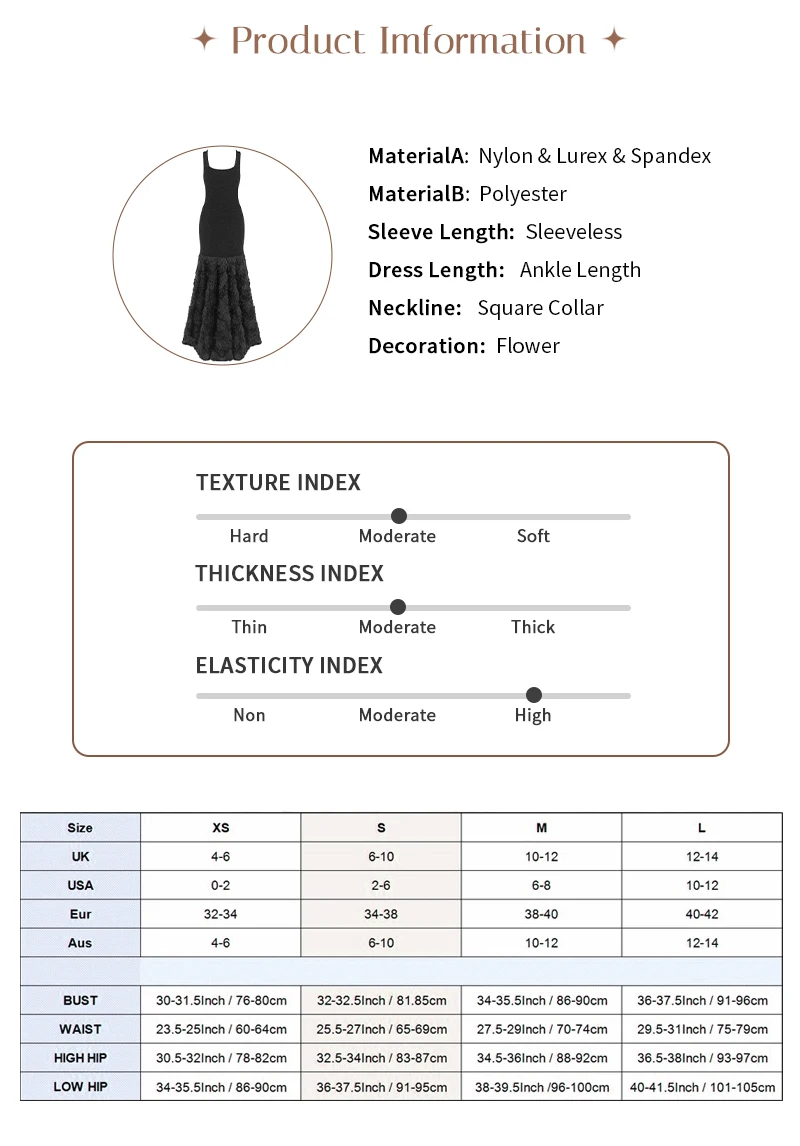 PB Elegantes schwarzes Pailletten-Meerjungfrau-Abendkleid – luxuriöses, ärmelloses Blumen-Formalkleid für Damen, langes Maxi-Abschlussball- und Party-Outfit – Detail 2