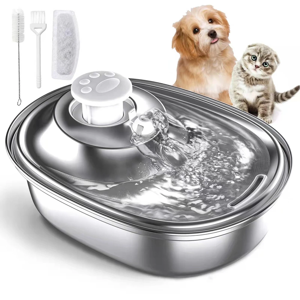favorito Mostrarte Odiseo Fuente de agua de acero inoxidable de 2,4 L para gatos, dispensador  eléctrico de bebidas para mascotas, cuencos, bebedero para mascotas,  alimentador para perros y gatos| | - AliExpress