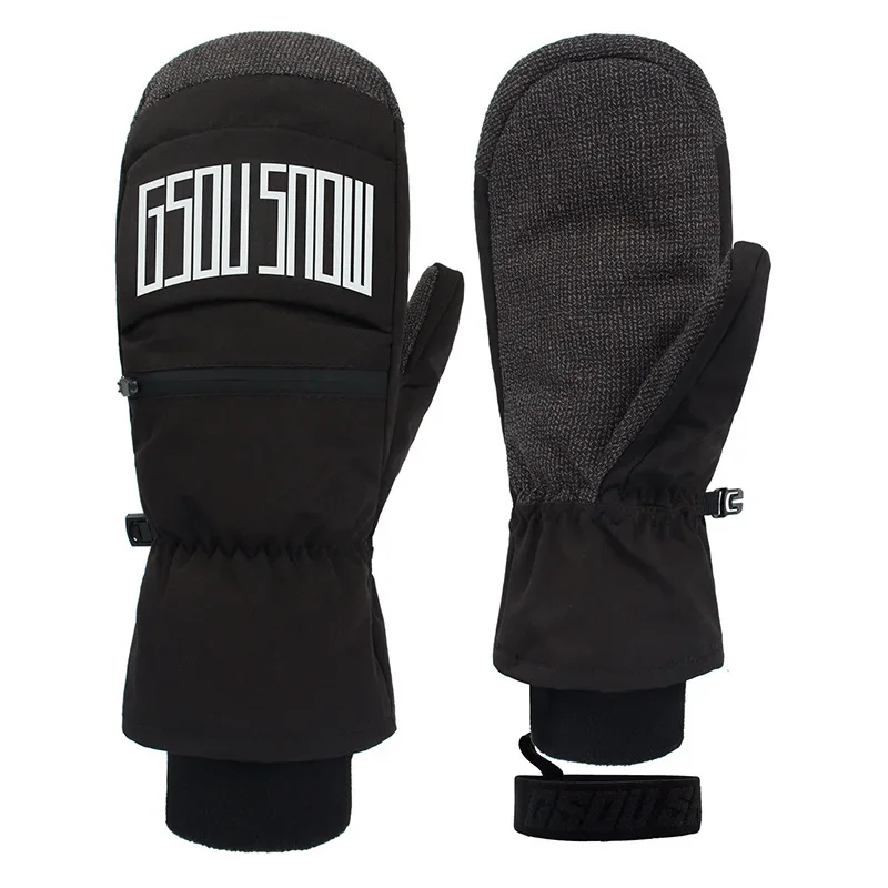 

New skiing gloves, men's single board wear-resistant, waterproof, thickened and warm double board stuffy riding gloves