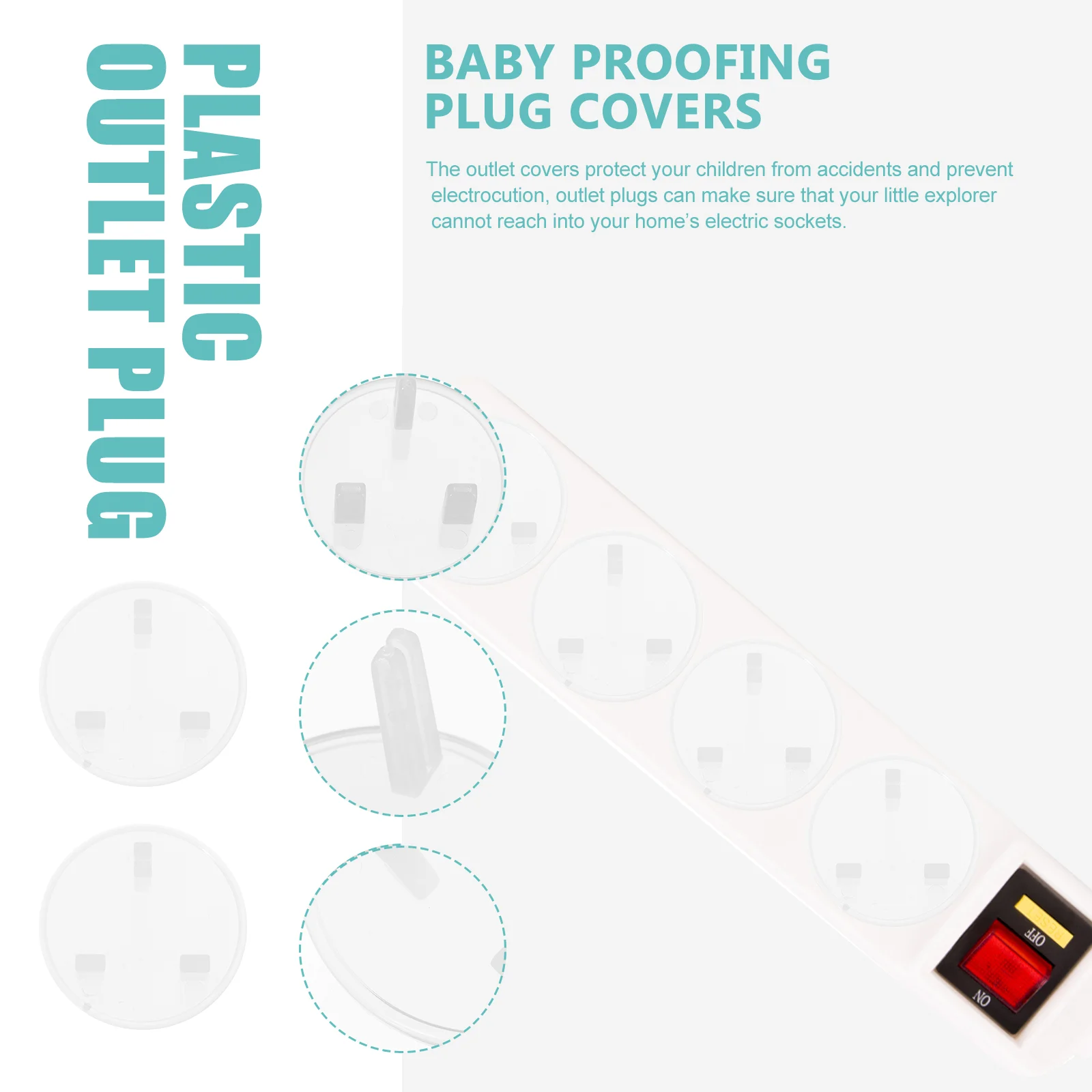 20 Pcs Protective Cover against Electric Shock Plug Baby Proofing Outlet Switch Protectors for Socket Covers Protection Cap