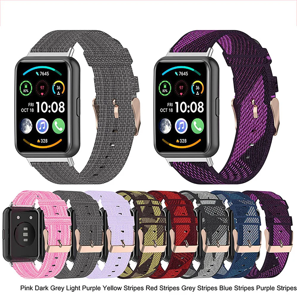 

Nylon Watch Strap Woven Cloth Strap Replacement Wristband for Huawei Watch Fit 2