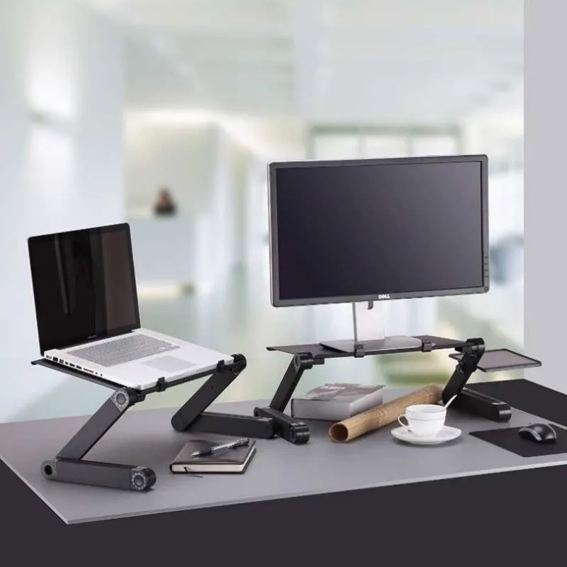 Suporte de alumínio dobrável para laptop, Mesa dobrável, Grande ventilador de refrigeração, Mouse Pad para cama, Sofá, Sofá