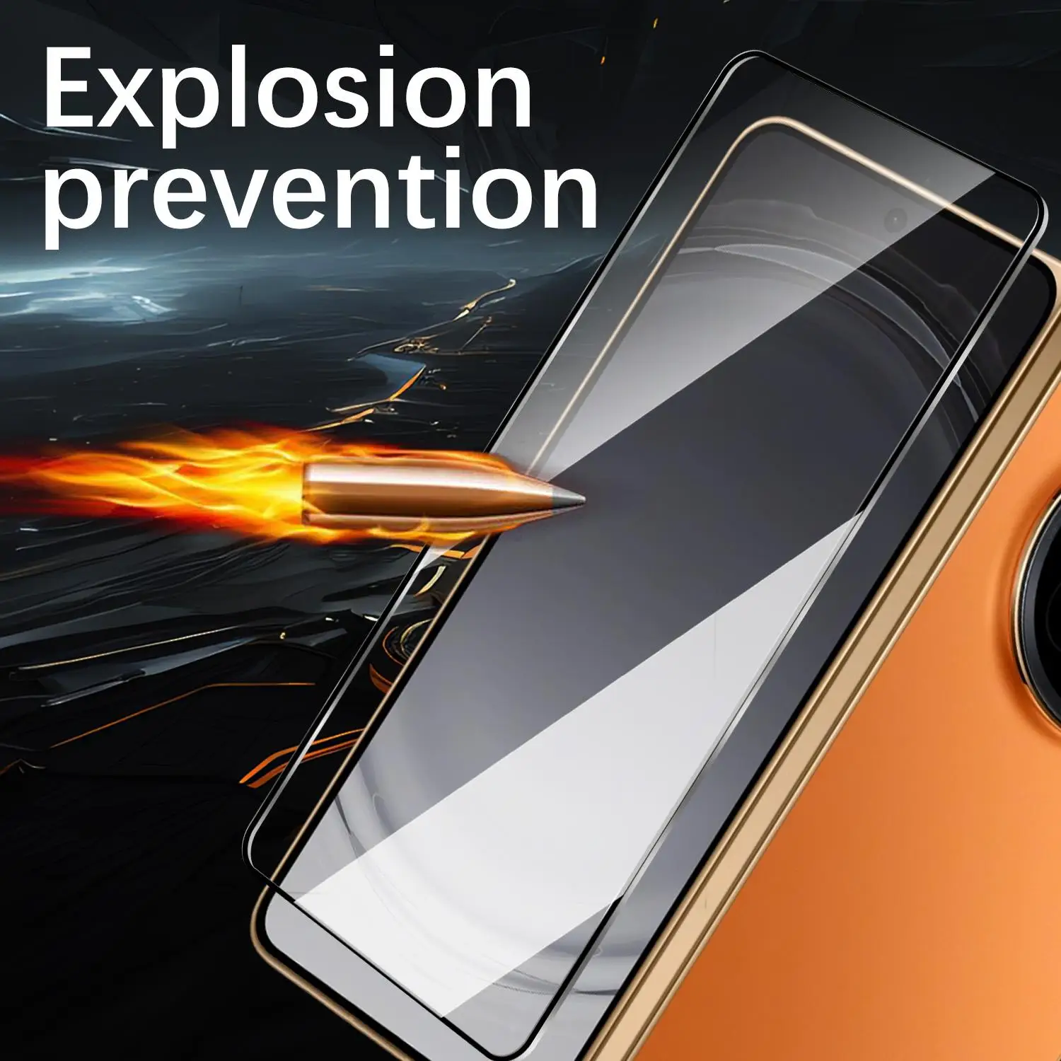 HD Screen Protector with Easy Install Cover & Anti-Shatter Tempered Glass Protective Film