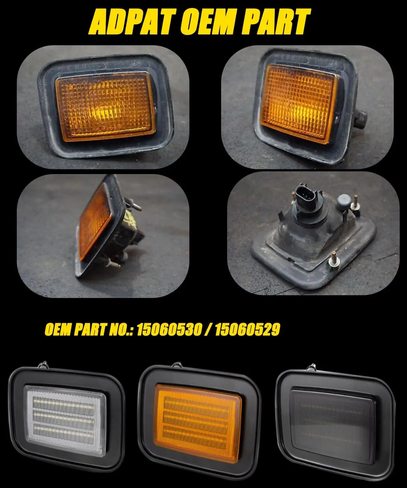 2 個車のフロントバンパーサイドマーカー LED ターンシグナルスイッチ 