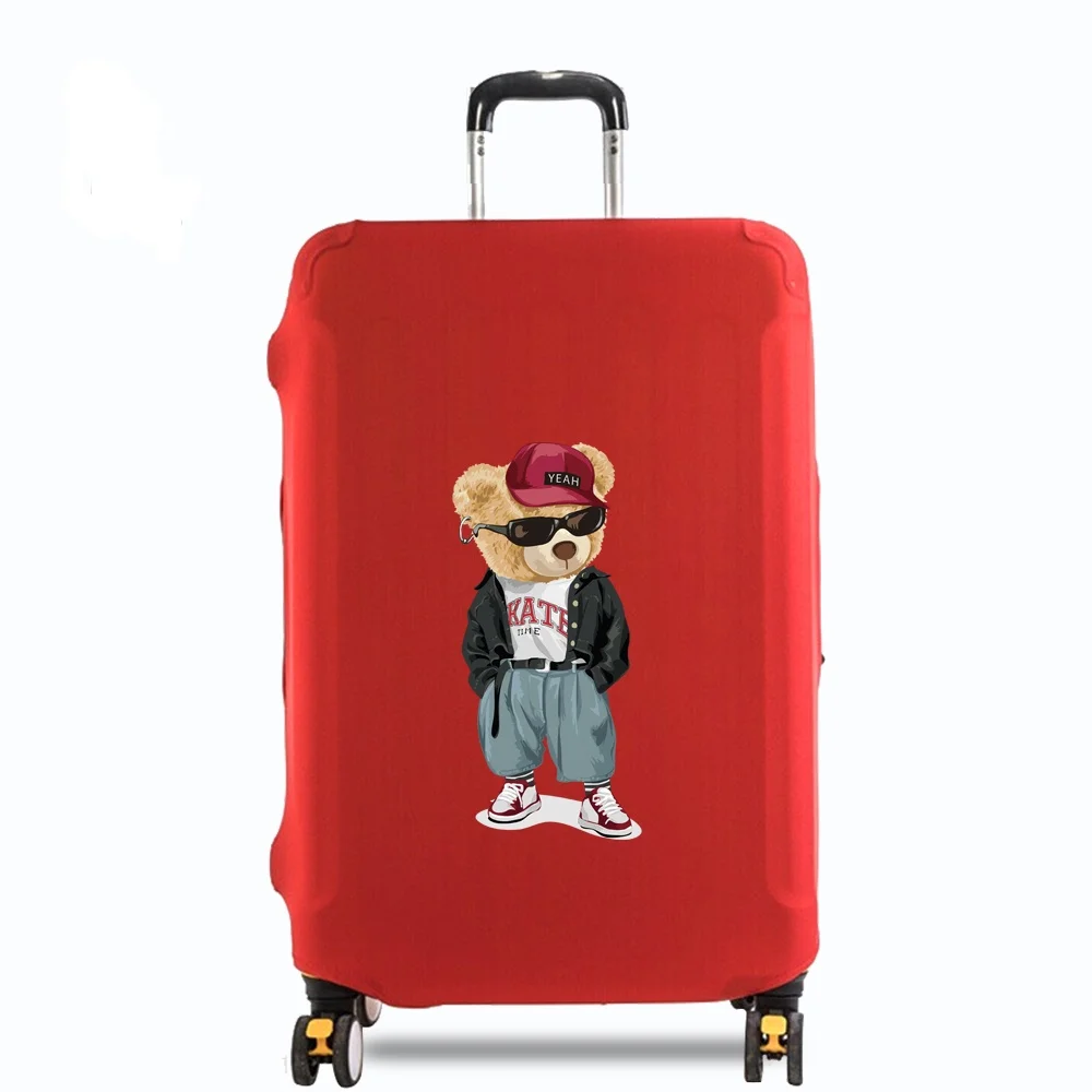 Travel Luggage Cover 18-32 Inch Trolley Case Elastic Dust Cover Bear Printing