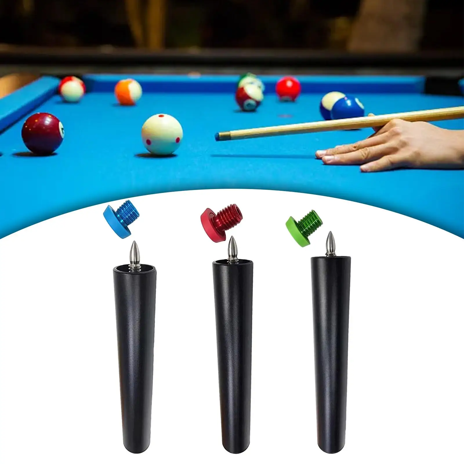 Pool Cue Extender Cue End Lengthener Billiards Pool Cue Extension Strong Tool Length 8inch for Billiard Cues Enthusiast Parts