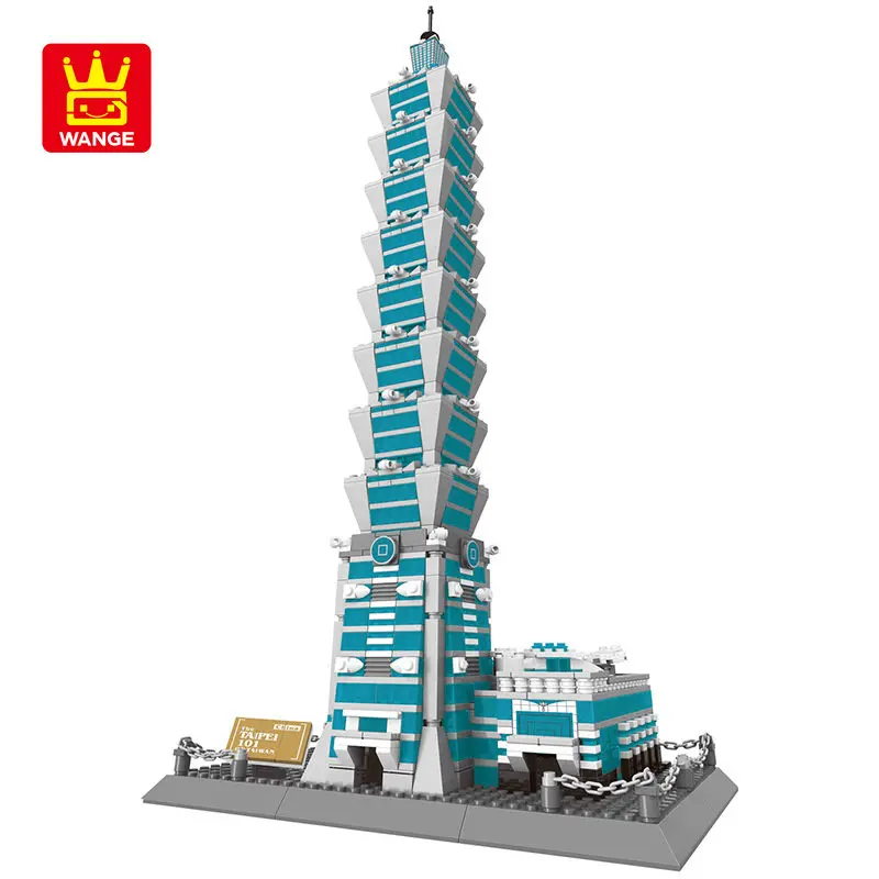 

WANGE Chinese Taipei 101 Building Model Block World Famous Building Assembled Small Block Construction Toys Miniatura Ornament
