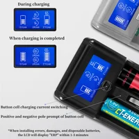 New 2032 2450 Rechargeable Battery Charger Compatible Charge Rechargable AA AAA 1.2V Ni-MH 3.7v Lithium ion Batteries USB Port - Image 2