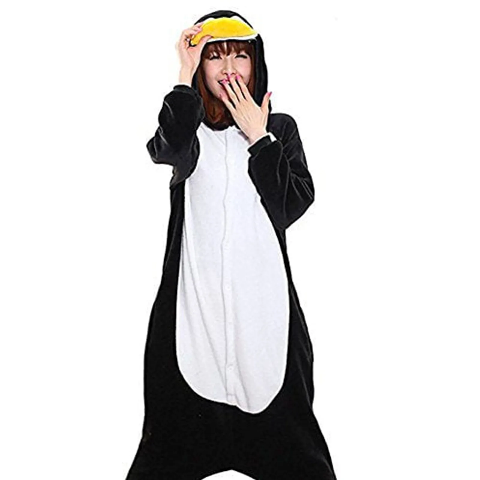 Adult Penguin Pajamas One Piece Kids Christmas Cosplay Costume Flannel Warm Animal Homewear Sleepwear for Women Men kigurumi pajamas onesies cosplay pajamas onesies flannel pajamas onesies
