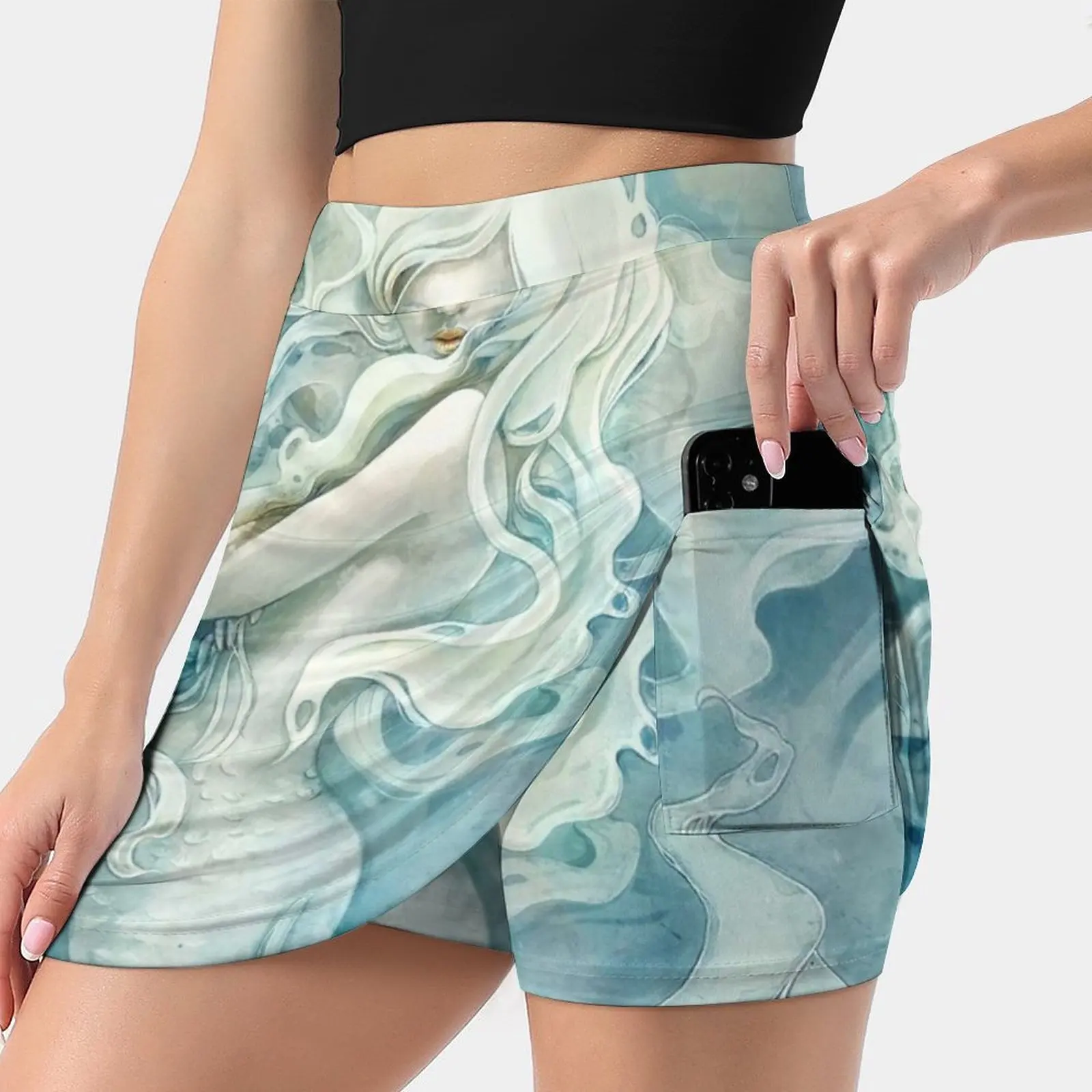 

Юбка Женская теннисная в стиле русалки, с карманами, для бадминтона, для бега