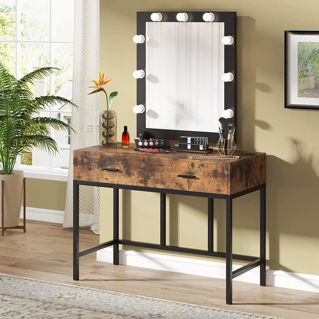 Vanity Table Make-up Dressing Simple Mirror Stool Commodes Drawer Boxes  CheapDressing Comfortable Simple Schminktisch Furniture