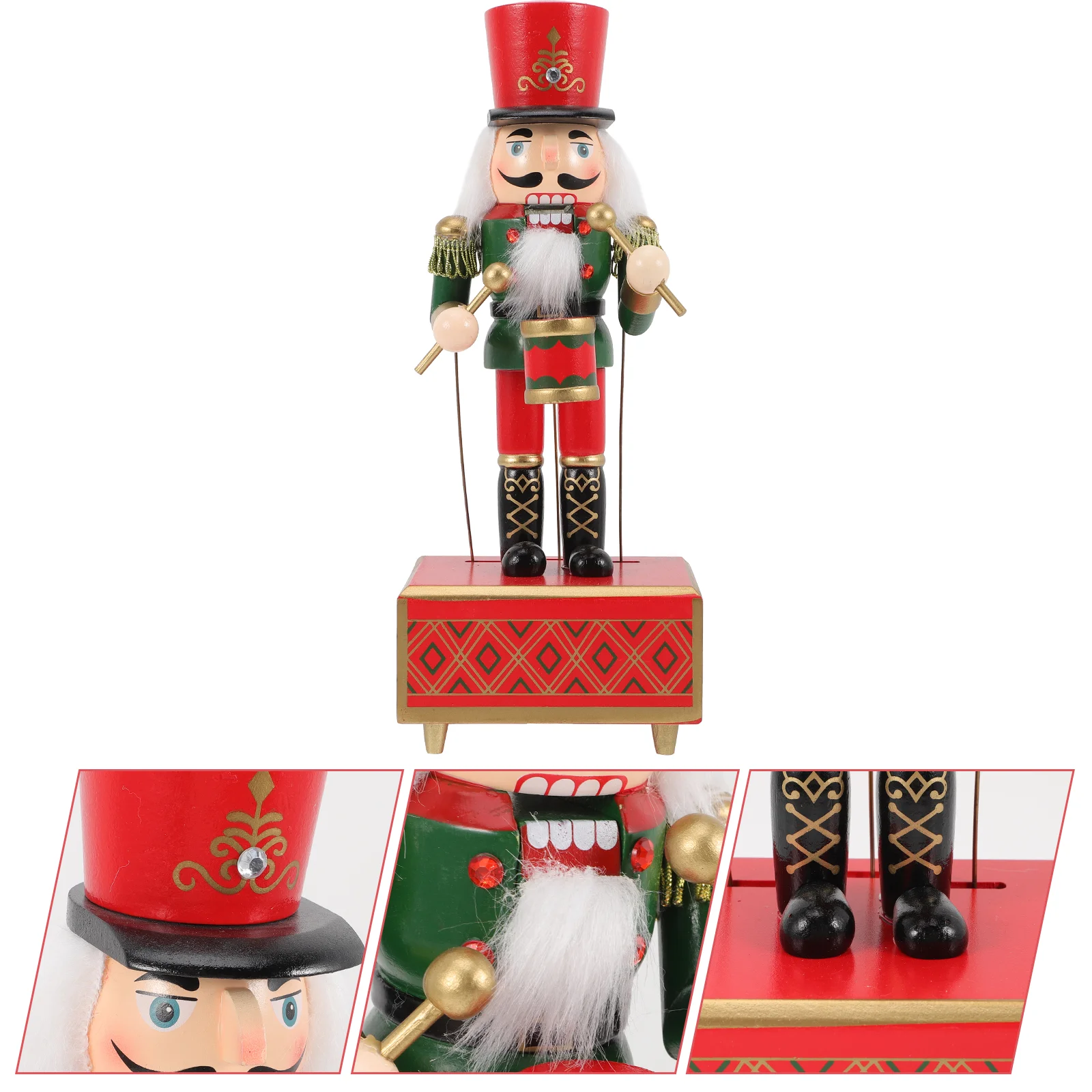 

Christmas Decorations for Office Nutcracker Musical Adorn Gift Lover Desk Wood Case Housewarming