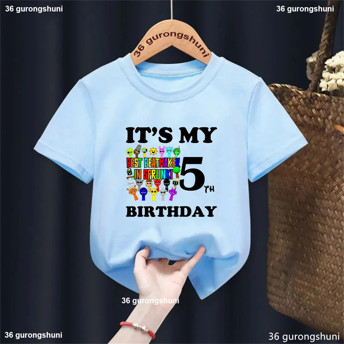 Funny 'It'S My 4rd Birthday' Boys T-Shirt Kids Fashion Cartoon New Game Sprunki Tshirt Birthday Gift Party Costume Top For Boys 3
