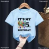 Funny 'It'S My 4rd Birthday' Boys T-Shirt Kids Fashion Cartoon New Game Sprunki Tshirt Birthday Gift Party Costume Top For Boys 3