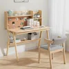 Kids Desk and Chair Set, Desk Hutch with Cork Bulletin Board, Wood Writing Desk for Kids, Suitable for Study Room, Bedroom 1