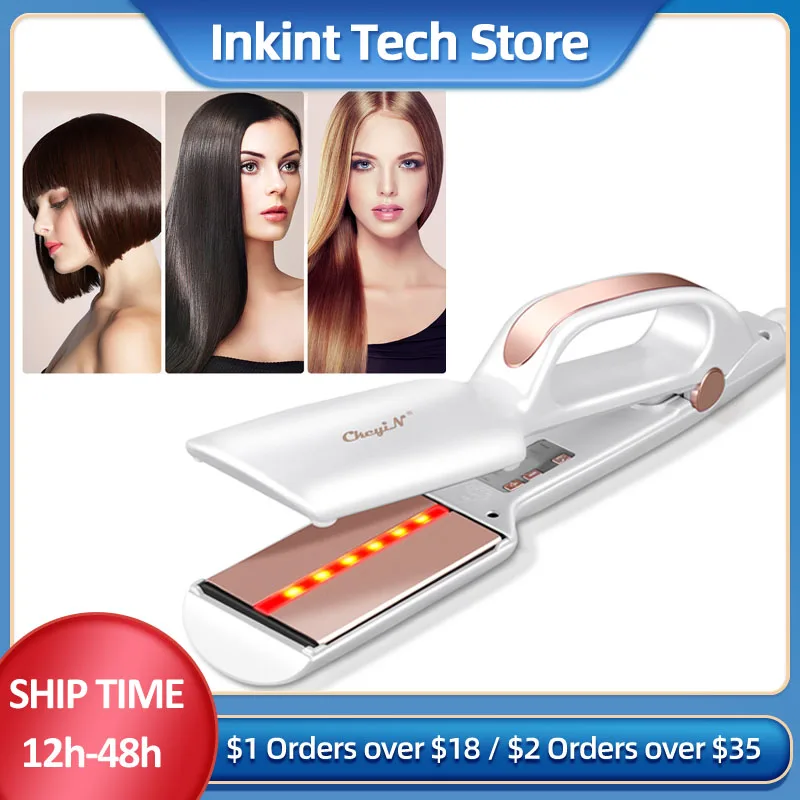 CkeyiN Professional Hair Straighteners Ultra Wide Hair Plank Flat Iron Hot Comb Electric Straightener Hairdresser Styling Tools ckeyin professional hair straighteners ultra wide hair plank flat iron hot comb electric straightener hairdresser styling tools