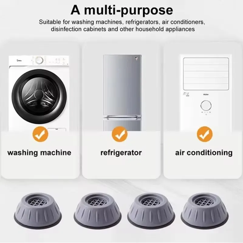 Anti Vibration Pads 4pcs Rubber Mat Slipstop For Washing Machine Refrigerator Furniture