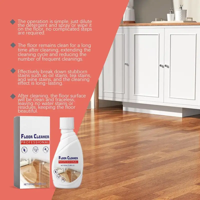 Floor Cleaning Solution Multi-Surface Cleaner 100ml Household Supplies Floor Polisher Liquid All Purpose Cleaner Hardwood