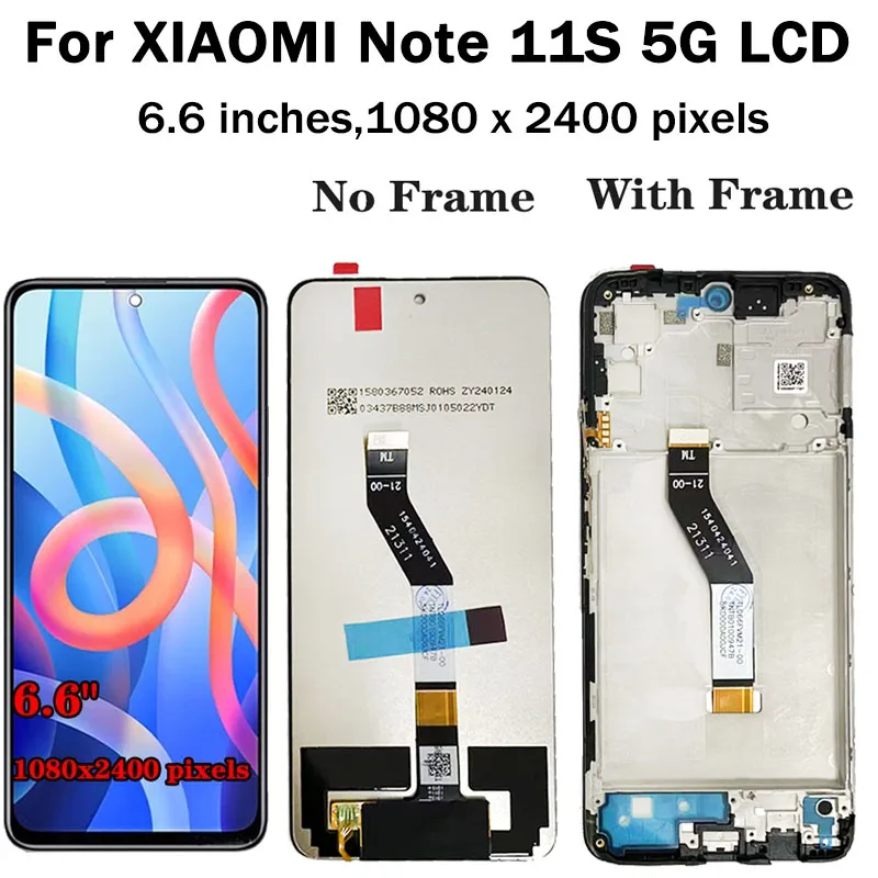 Affichage AMOLED pour Xiaomi Redmi Note 11 LCD écran tactile numériseur panneau assemblée 2201117 TG, 2201117 Remplacement de l'écran TI  509