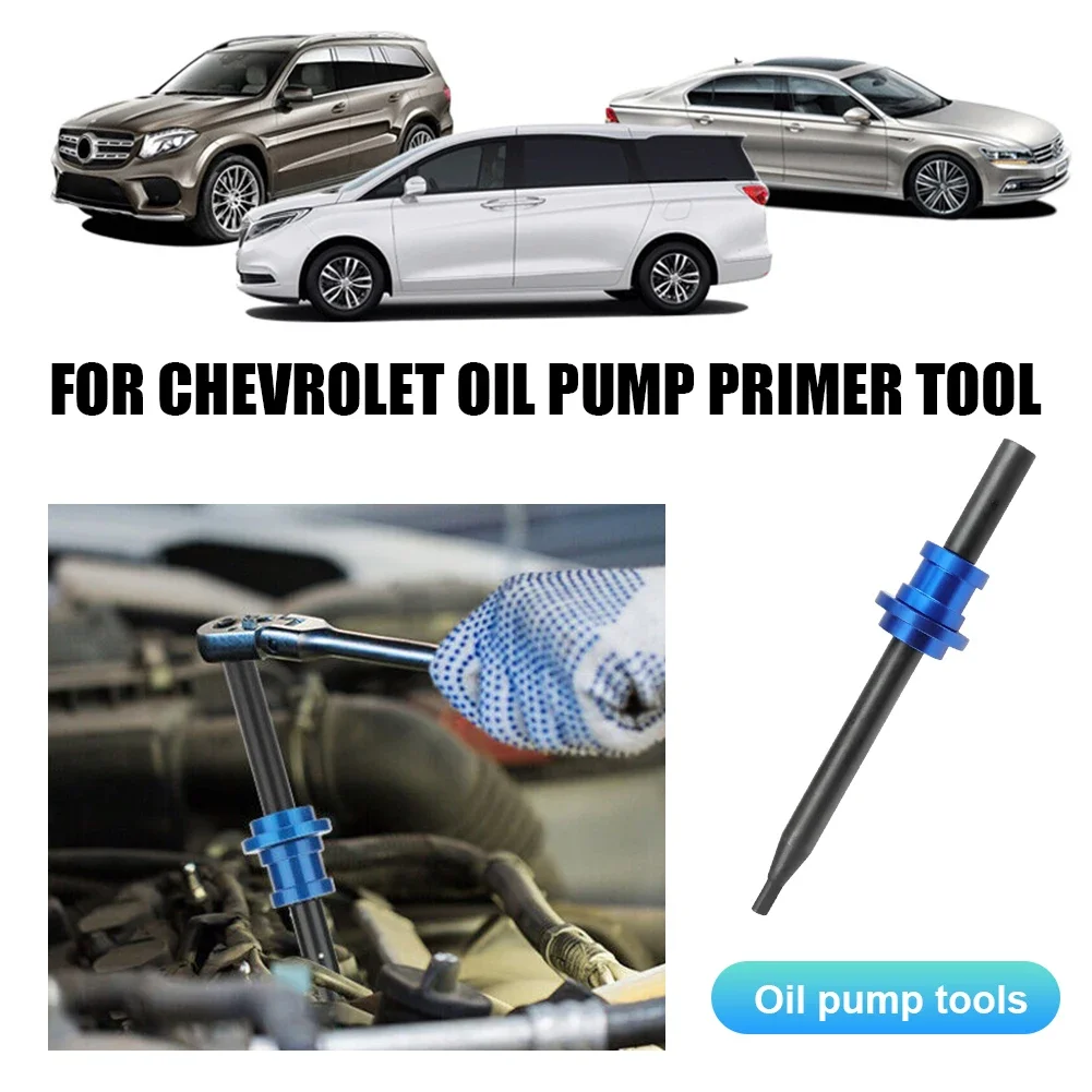 Oil Pump Primer Aluminum Oil Pump Priming Tool Anti-rust for Chevy V6 V8 Engine Small Big Block for Chevy 283 SBC 454 BBC MGO3