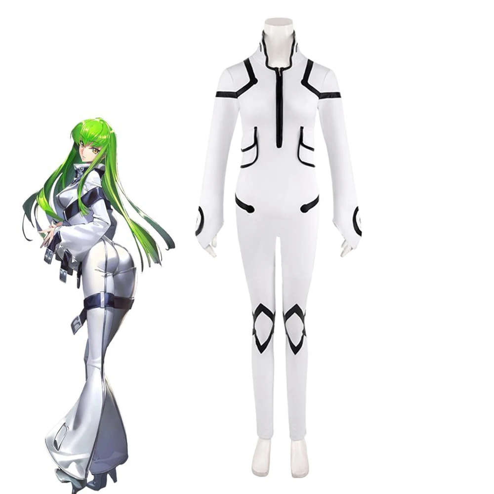 

Code Geass Lelouch of the Resurrection Cosplay C.C. Lelouch Lamperouge Jail Costume Halloween Women's Jumpsuit Uniform