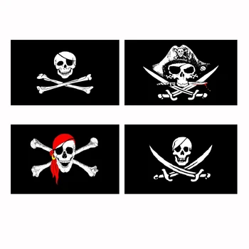 FLAGLINK-bandera pirata de calavera grande, Jolly Roger, 90x150cm