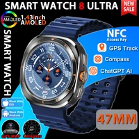 2026 New Watch 8 Ultra Sport Smart Watch Men AMOLED HD Screen NFC GPS Compass Heart Rate Waterproof Bluetooth Call SmartWatch