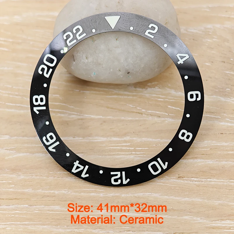 41mm Ceramic Watch Bezel Insert Fits Series King Samurai Watch Cases for NH35 watch accessories watch bezel insert ring watch bezel