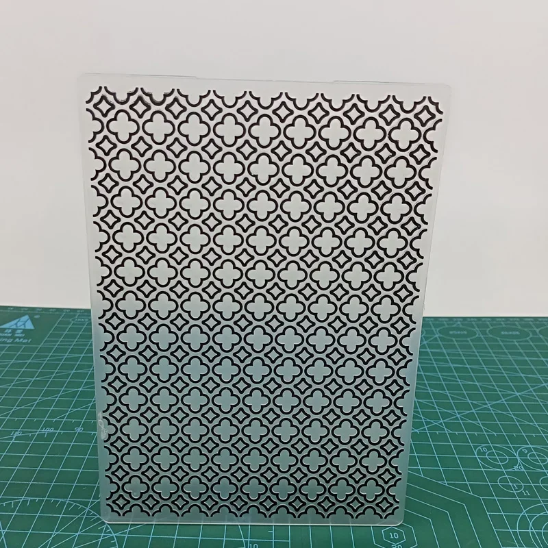 Basketweave Flower Grid Plastic Embossing Folders for Card Making Scrapbooking DIY Albums Journals Paper Crafts, plastic embossing folder,embossing folder
